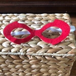 dress up red felt super hero mask